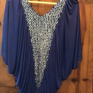 Sapphire blue butterfly cocktail dress